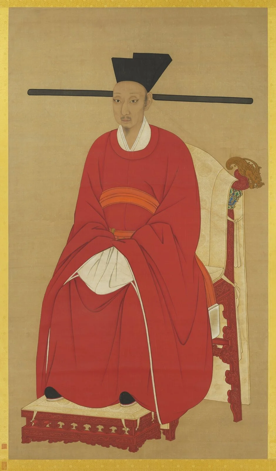 宋寧宗坐像 軸, detail