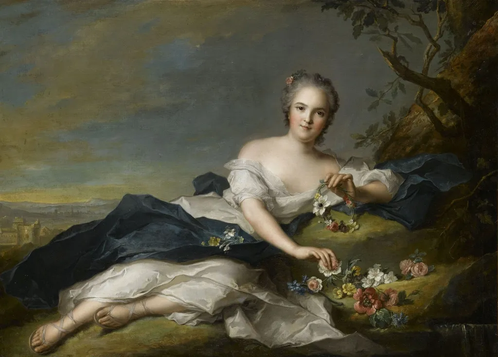 Henriette of France as Flora, by Jean-Marc Nattier, oil, 1745