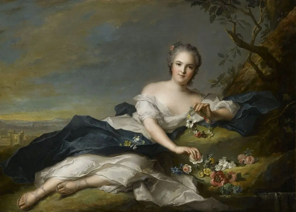 Henriette of France as Flora, by Jean-Marc Nattier, oil, 1745
