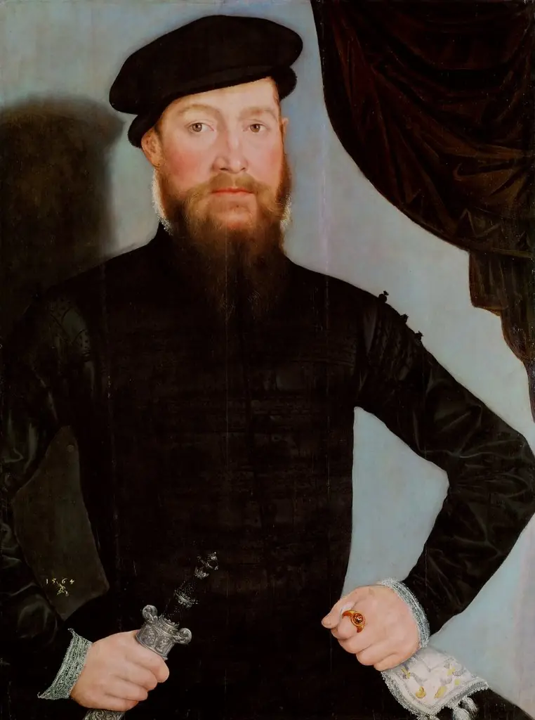 Male Portrait, by Lucas Cranach the Younger, paint, 1564