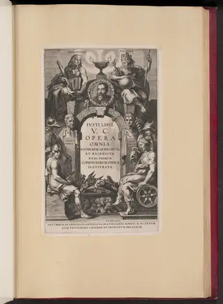 Title Page for Justus Lipsius, Opera Omnia, I, by Cornelis Galle I, ink, 1637