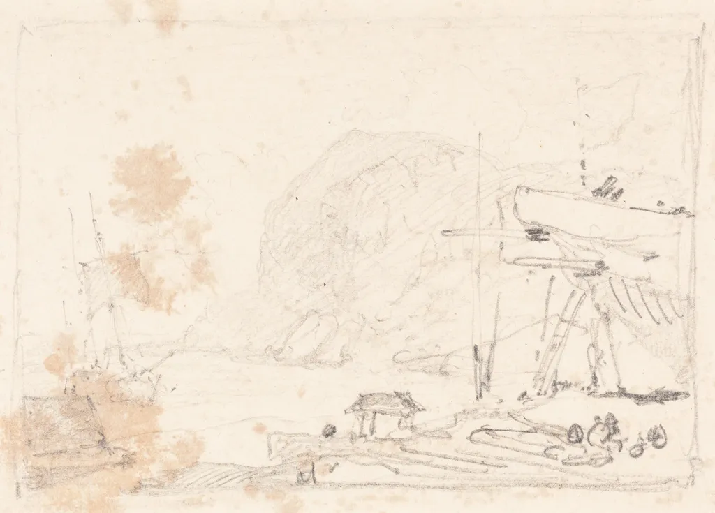 A Dry Dock, by John Sell Cotman, graphite, 1801