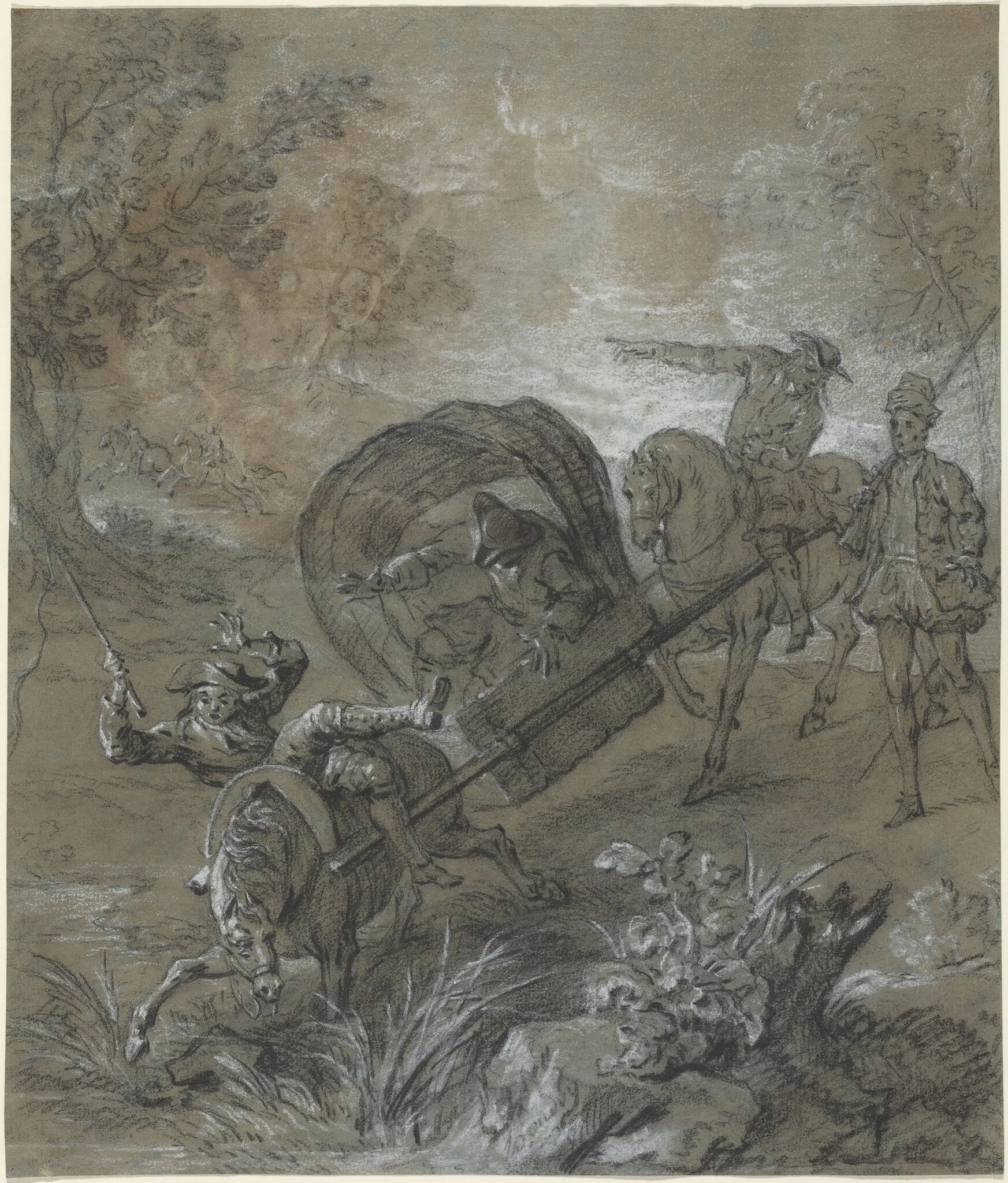 La Rancune en brancard, abattu dans le bourbier, detail