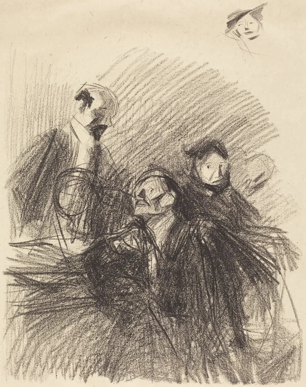 Scène d'audience (les deux avocats) (Scene of a Hearing (The Two Lawyers)), by Jean-Louis Forain, ink, 1915