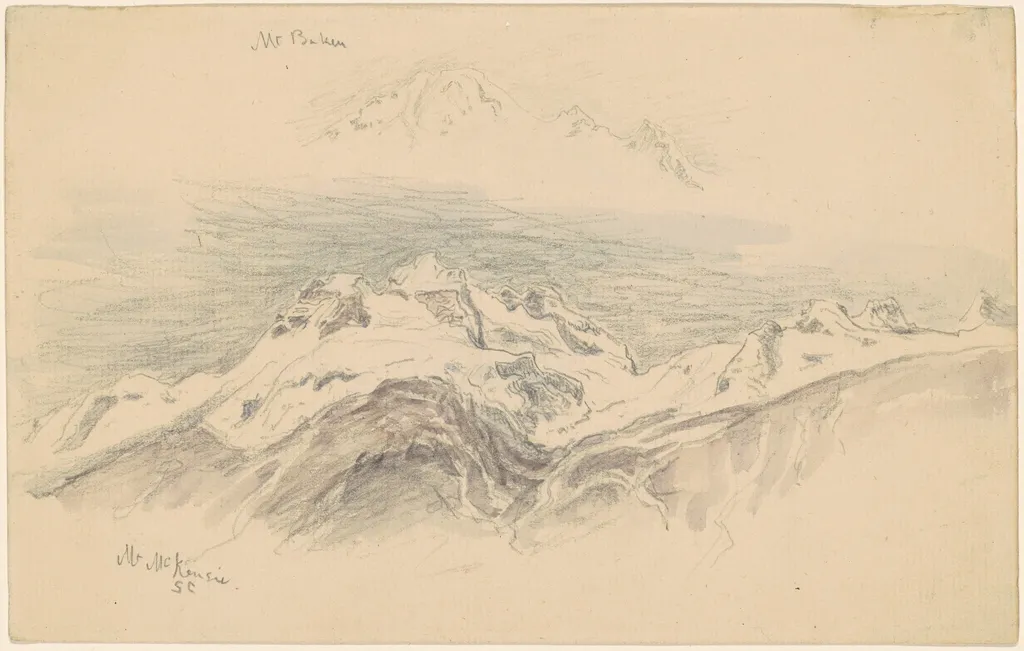 Mt. Baker and Mt. McKensie [recto], by Samuel Colman, graphite, 1894