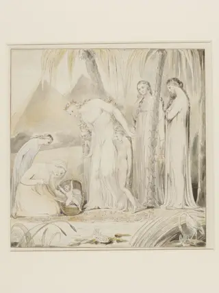 The Compassion of Pharoah's Daughter, by William Blake, watercolor, 1805