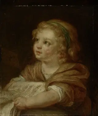 Girl with Music Book, by Jean-Baptiste Greuze, oil, 1792