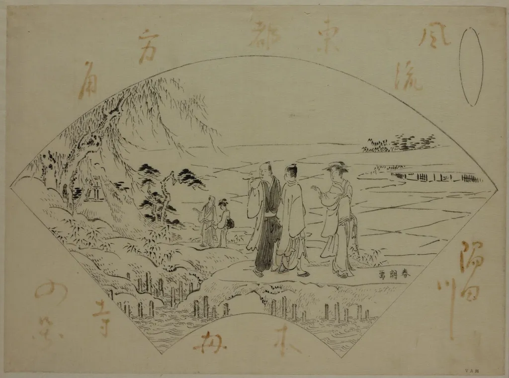 The Mokuboji Temple by the Sumida River, by Katsushika Hokusai, 1786