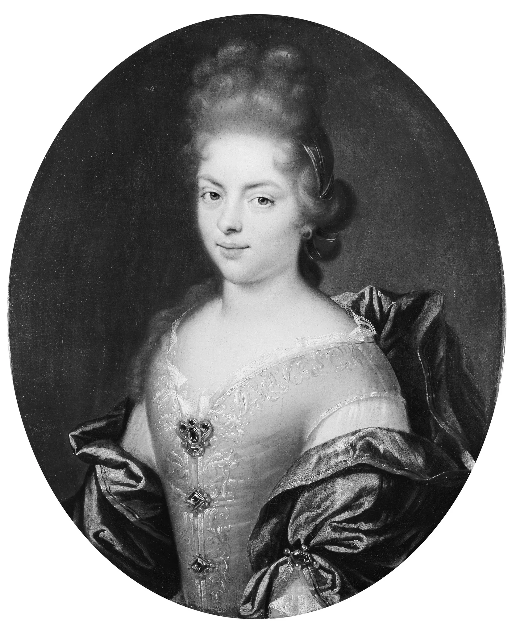 Portrait of a Woman in a Rose Dress, detail