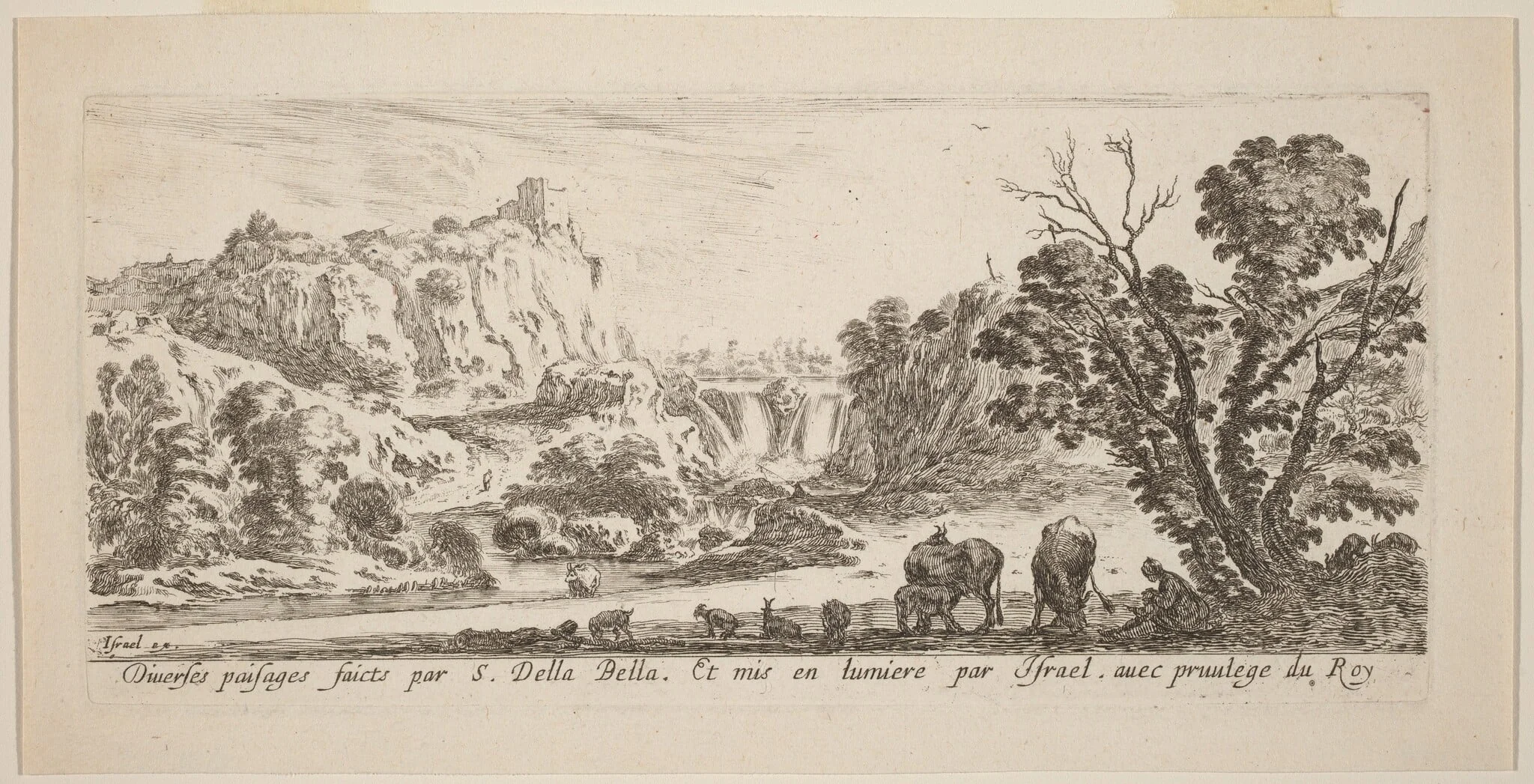 Landscape with Waterfall, detail