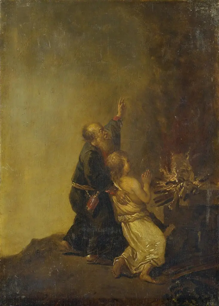 The Sacrifice of Isaac, by Christian Wilhelm Ernst Dietrich, oil, 1750