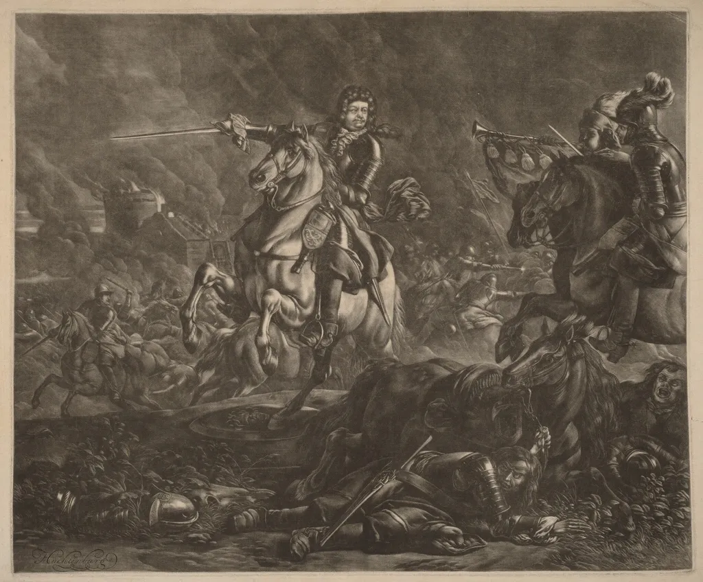 A General on Horseback (Charles of Lorraine), by Jan van Huchtenburgh, ink, 1690
