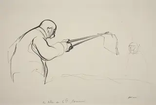M. Clemenceau.  La lettre du Cte Czernin, by Jean-Louis Forain, ink, 1916