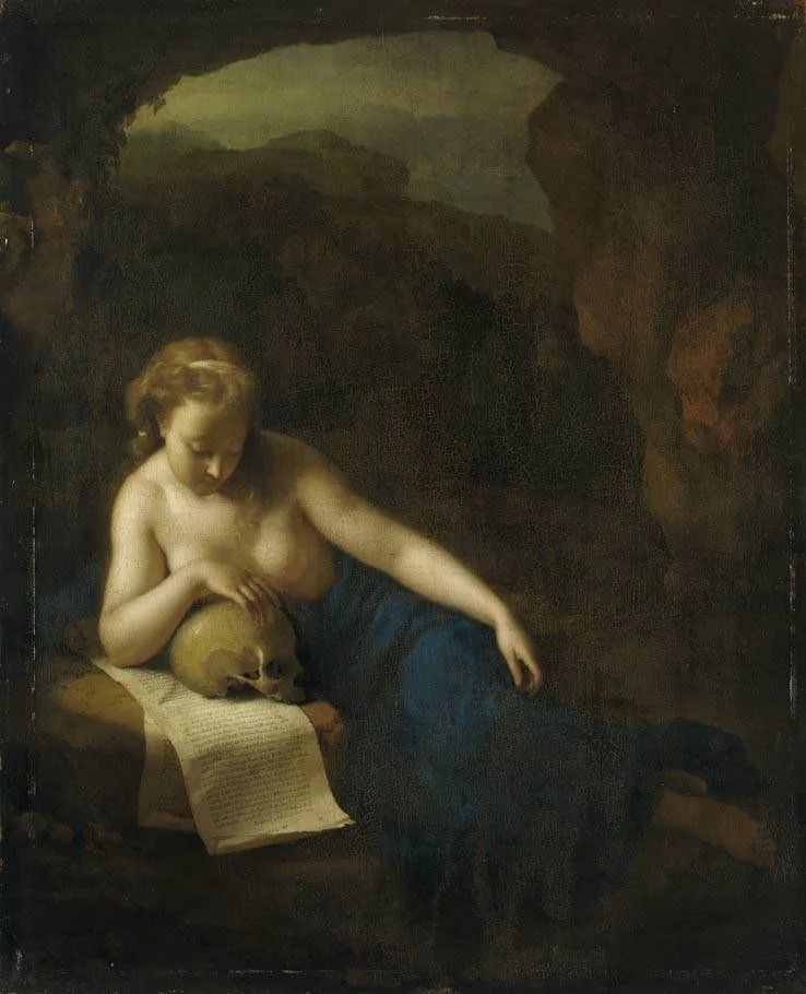 The penitent Mary Magdalene contemplating in the wilderniss, detail