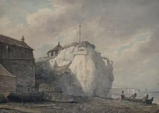 The coast at Broadstairs, by Pouncy, watercolor, 1787