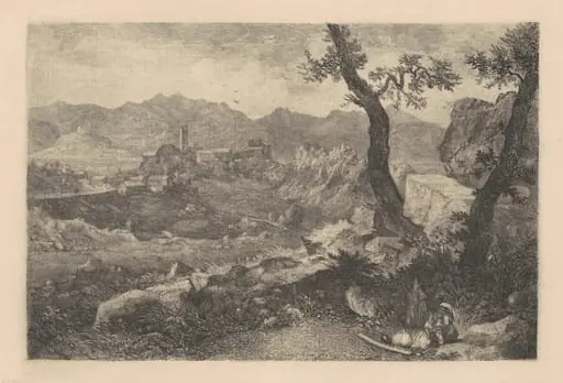 View Near Rome, by George Loring Brown, ink, 1854