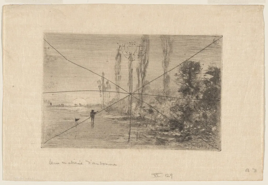 Une Matinèe d'Automne, by Félix-Hilaire Buhot, ink, 1875