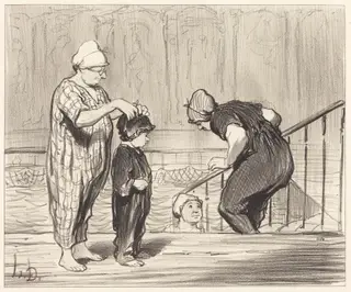En Famille, by Honoré Daumier, ink, 1847