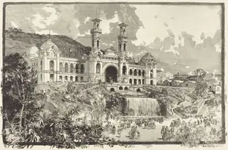 Exposition de Nice, by Auguste Louis Lepère, ink, 1882