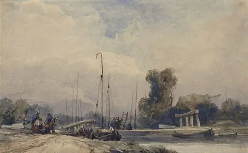 The Banks of a Canal, by François Louis Thomas Francia, watercolor, 1800