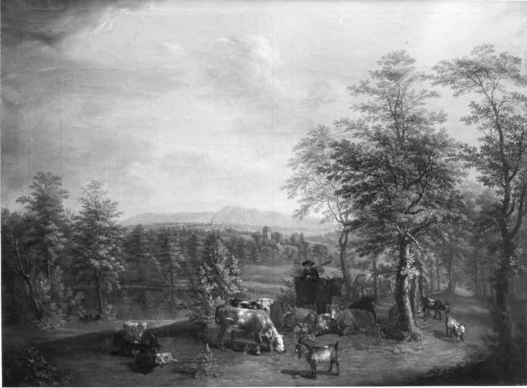 Pfälzische Landschaft mit Herde, detail