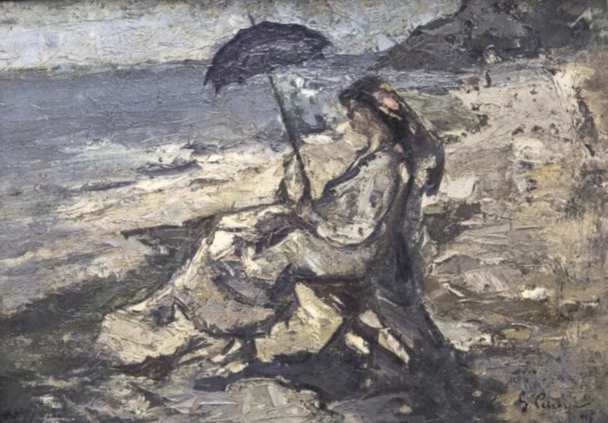 Femeie la mare, detail