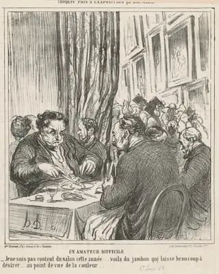 Un amateur difficile, by Honoré Daumier, ink, 1864