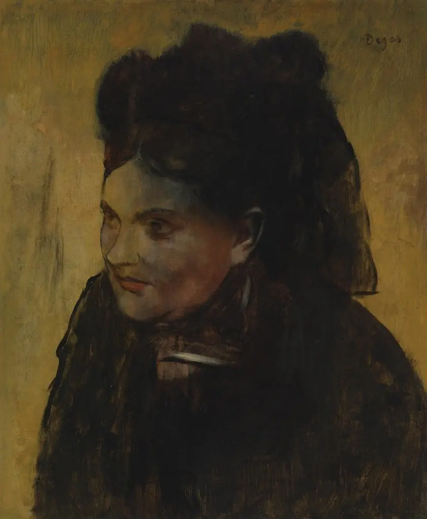 Portrait of a woman, by Edgar Degas, oil, 1884