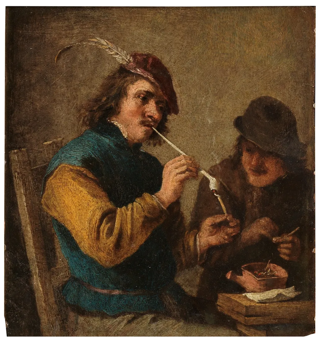 Fumadores, by David Teniers the Younger, oil, 1601