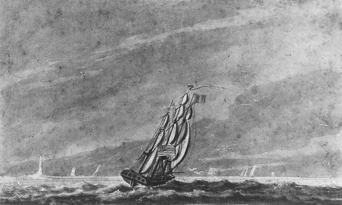 Full Sail off Sandy Hook—Entrance to New York Harbor, detail