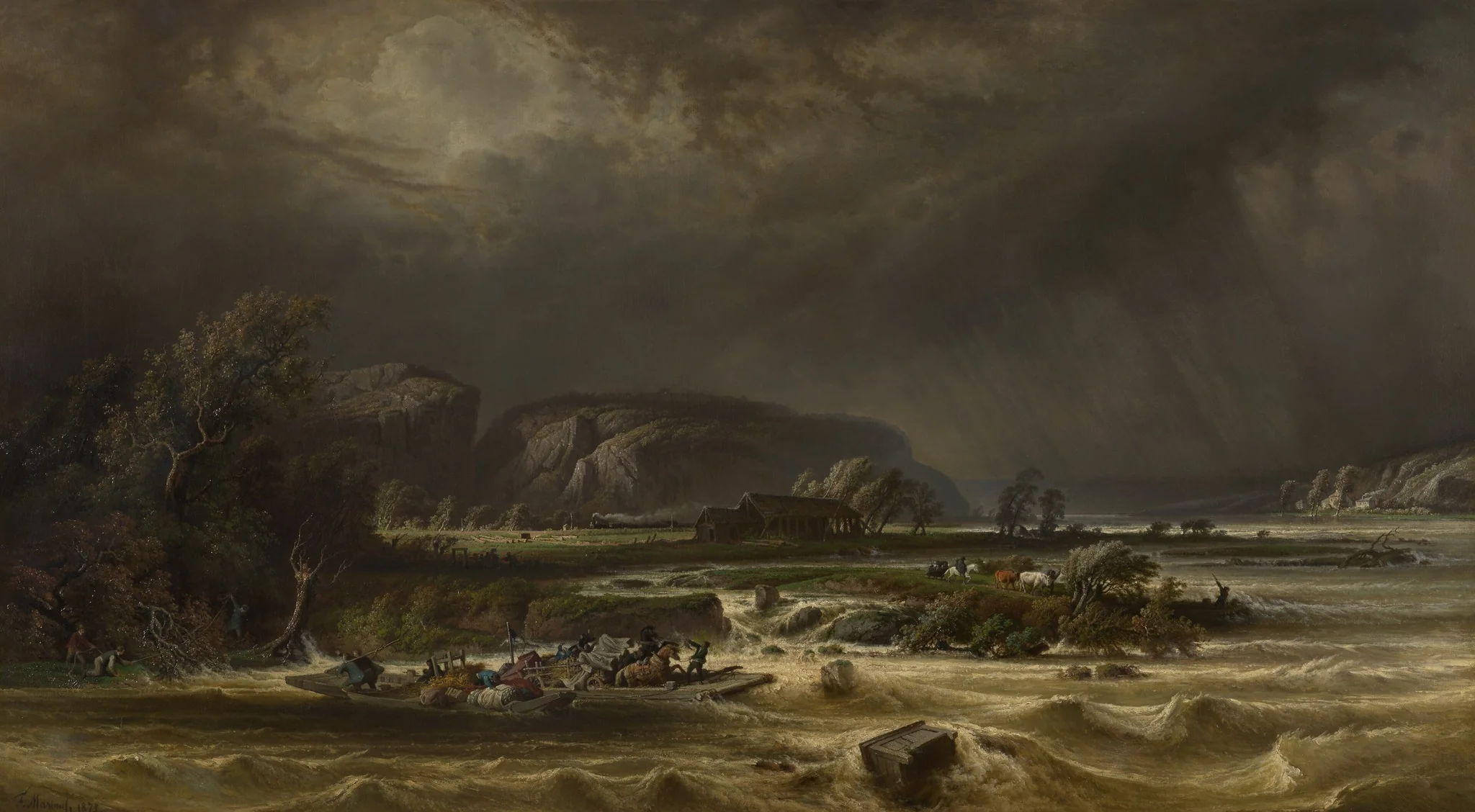The Meuse at Poilvache, detail