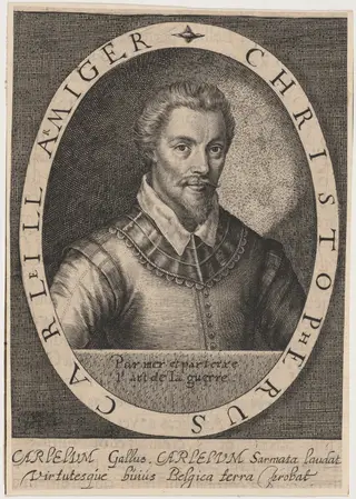 Christopher Carleill, by Willem de Passe, ink, 1620