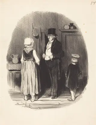 Comment!... tous mes moutons sont morts..., by Honoré Daumier, ink, 1845