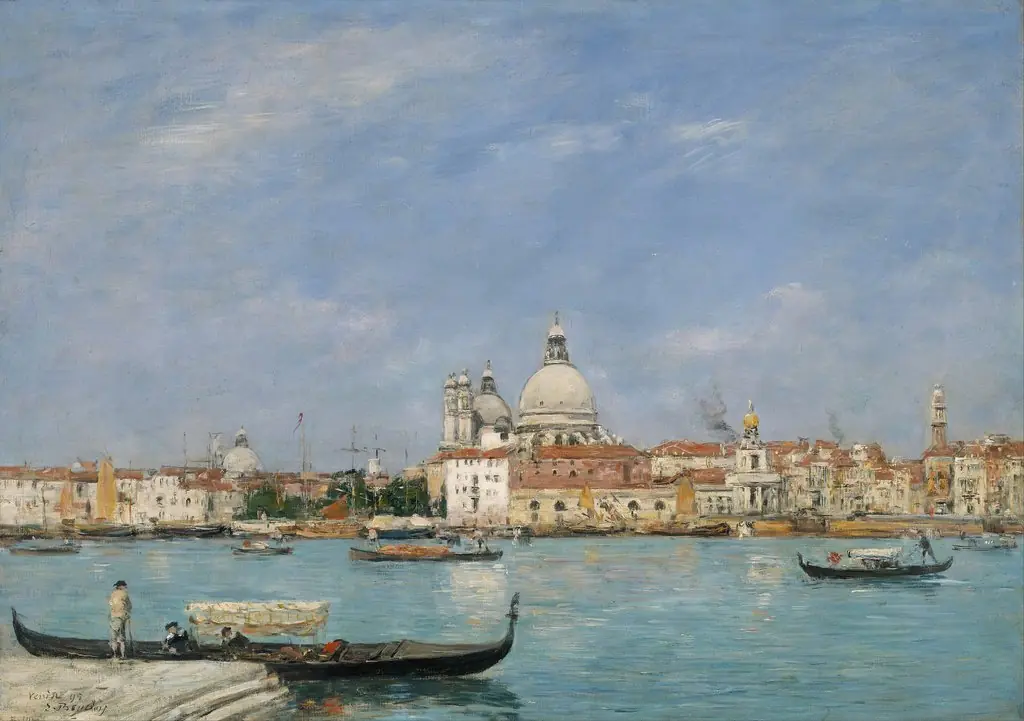 Venice, Santa Maria della Salute from San Giorgio, by Eugène Boudin, oil, 1898