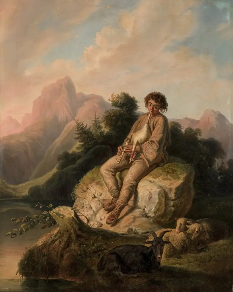 Moldavian Bagpipe-Player, by Korneli Szlegel, oil, 1857