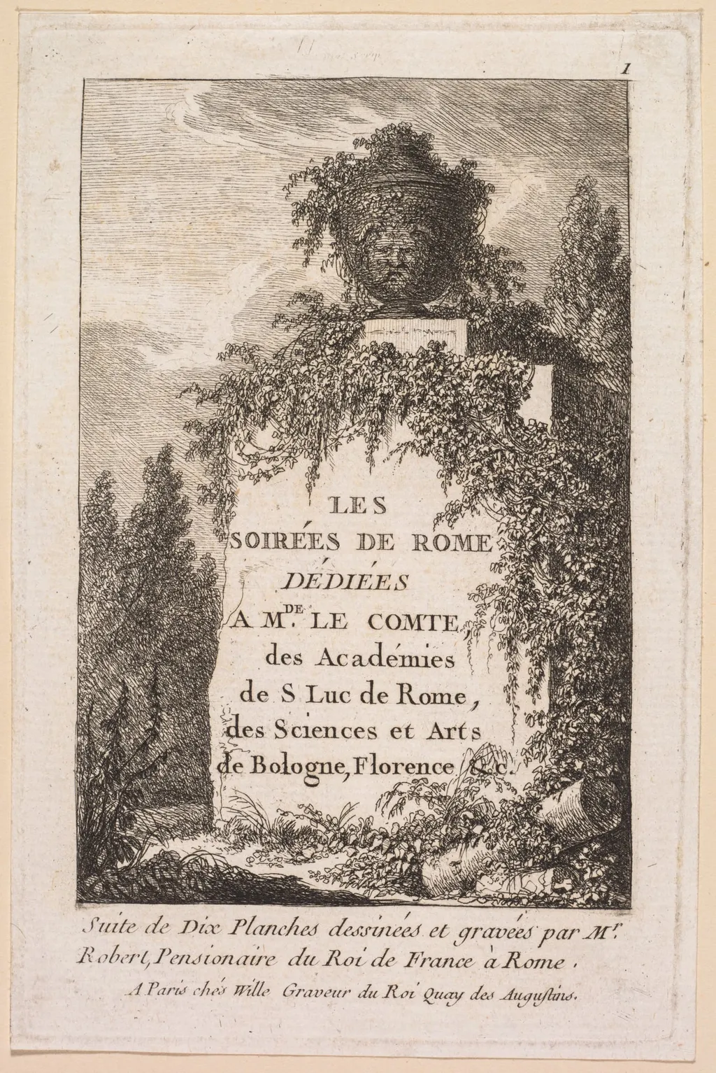 Title Page, by Hubert Robert, 1764