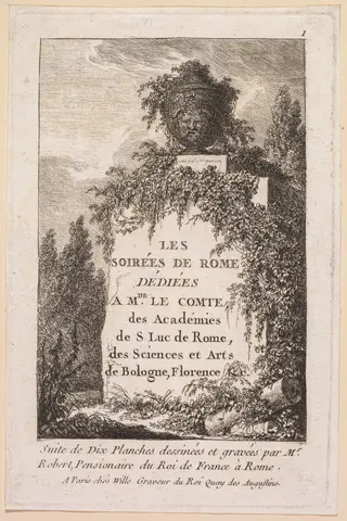 Title Page, by Hubert Robert, 1764