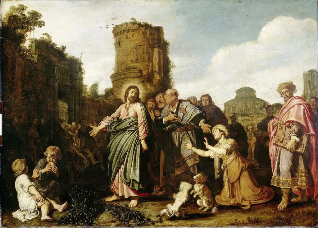 Christ and the woman of Canaan, by Pieter Lastman, oil, 1617