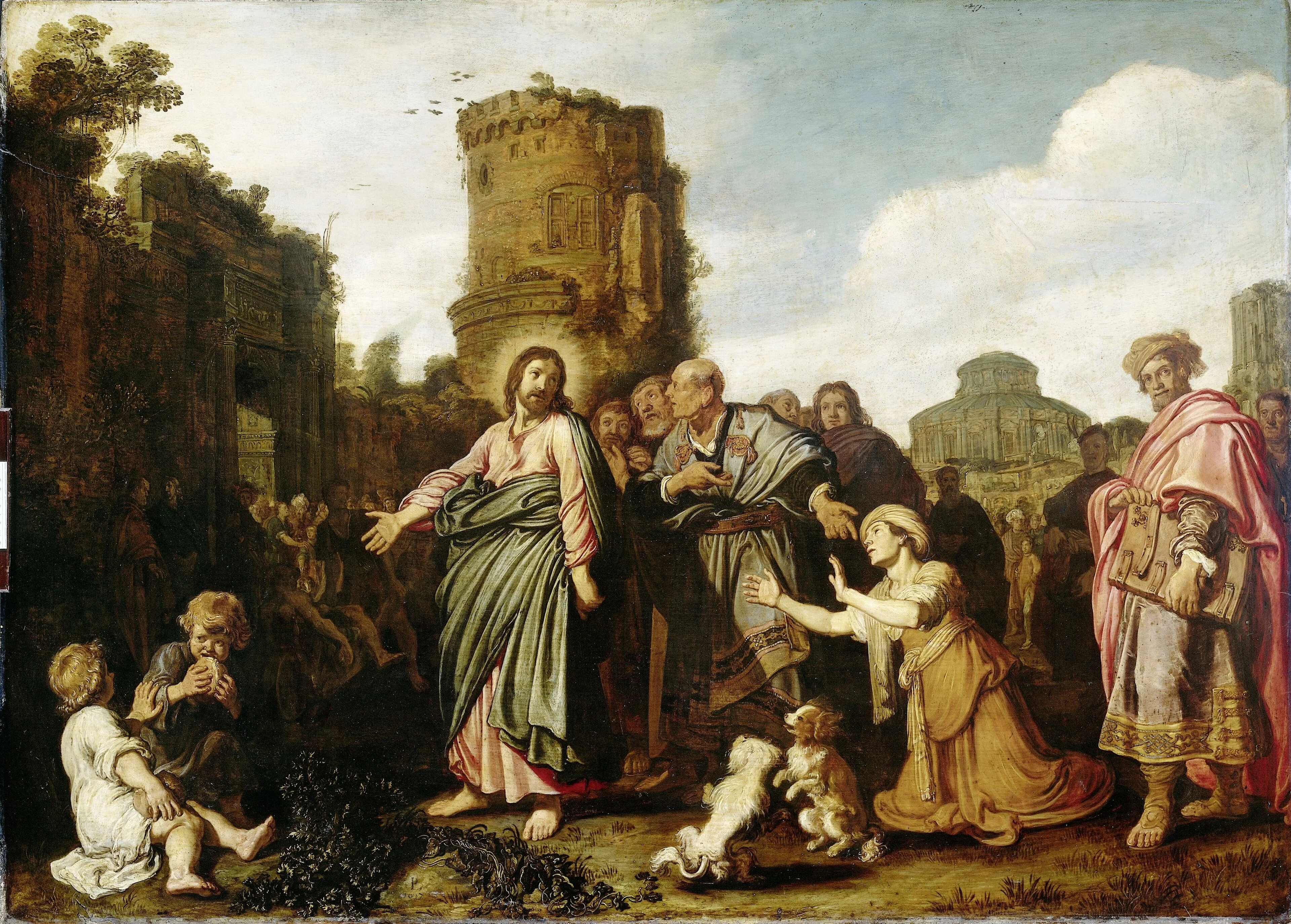 Christ and the woman of Canaan, detail