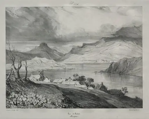 Auvergne:  Lac d'Aidat, Auvergne, by Eugène Isabey, 1831