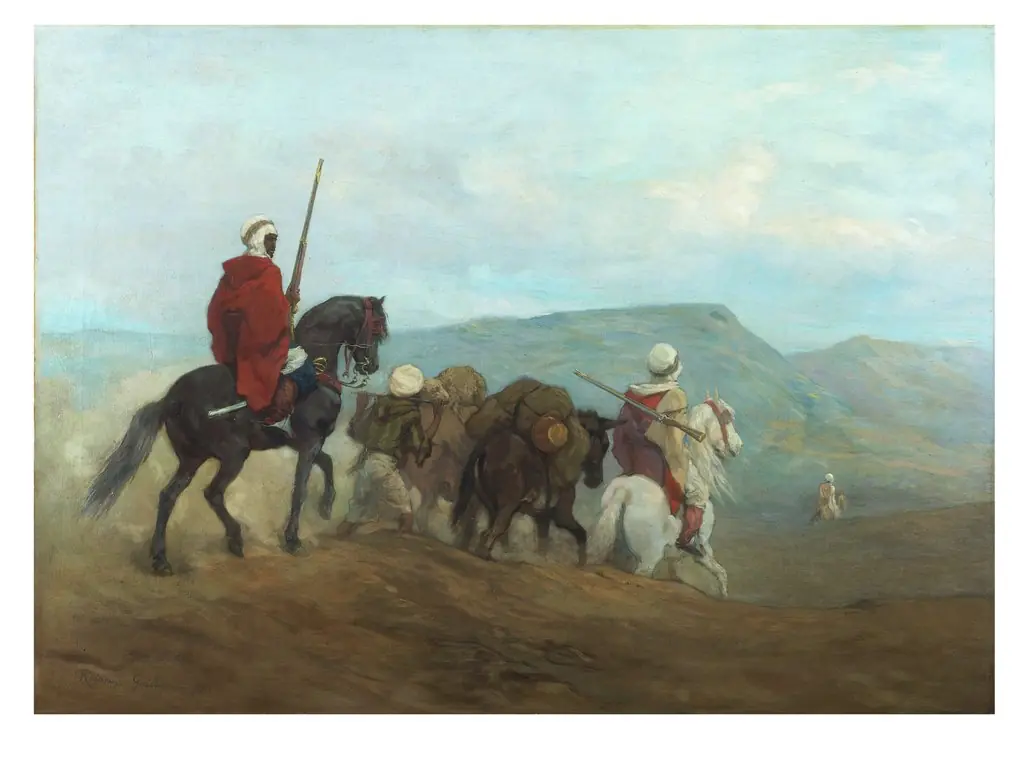 Arab Horse Soldiers, by Guillaume Urban Régamey, oil, 1871