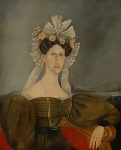 Lady Wearing Pearls, oil, 1830