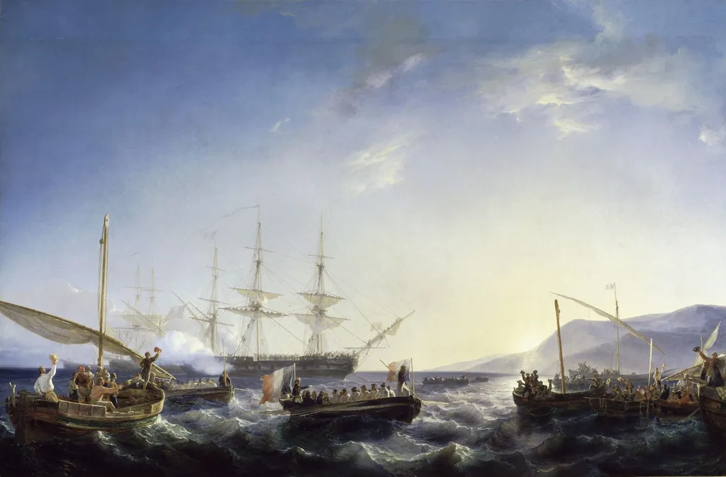 Bonaparte arriving in France back from Egypt on 9 October 1799, by Jan Weissenbruch, oil, 1843