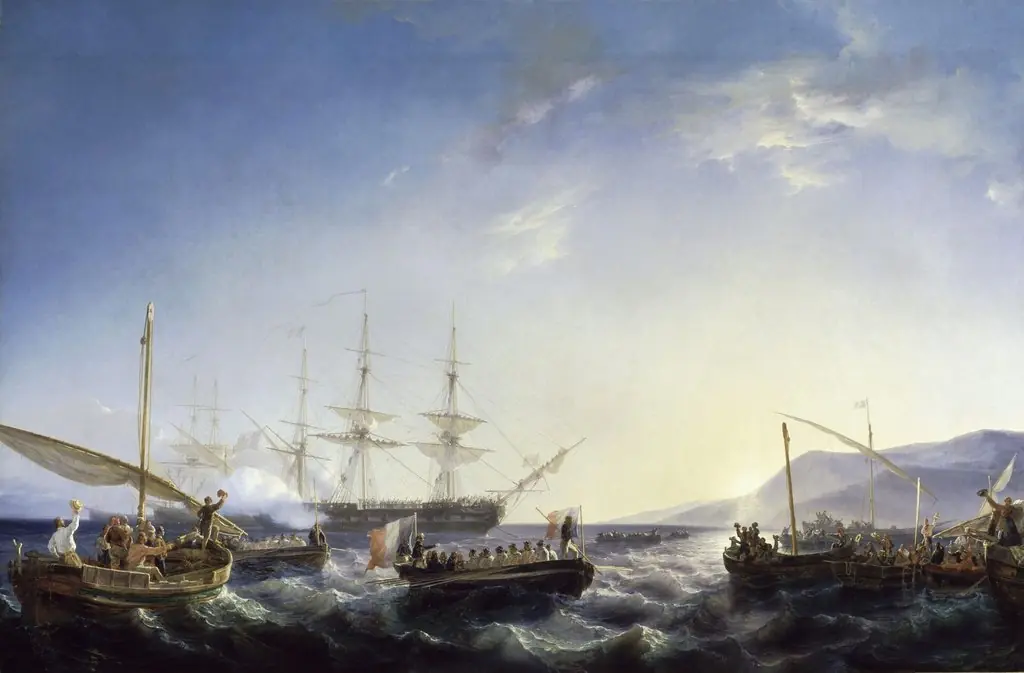 Bonaparte arriving in France back from Egypt on 9 October 1799, by Jan Weissenbruch, oil, 1843