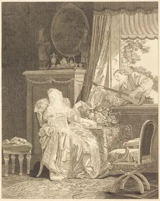 L'amour a l'espagnole, by Noël Pruneau, ink, 1783