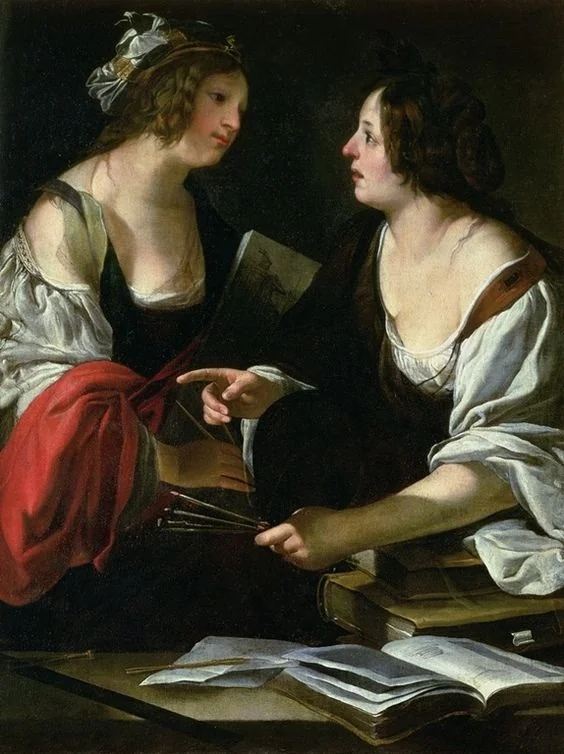 Allegory of Painting and Architecture, detail