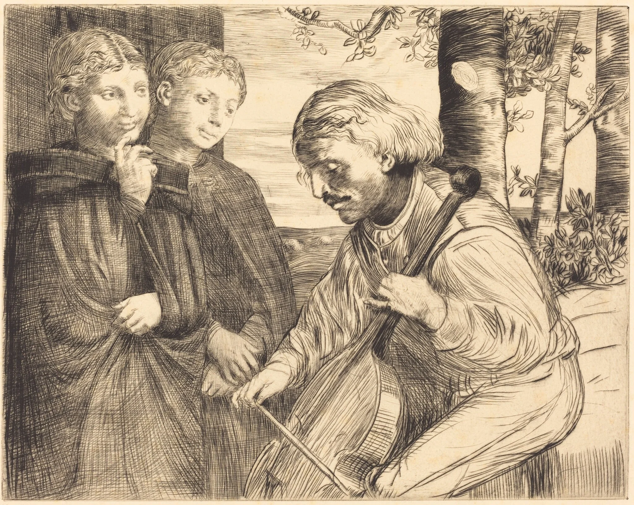 Viol Player (Le joueur de viole), detail