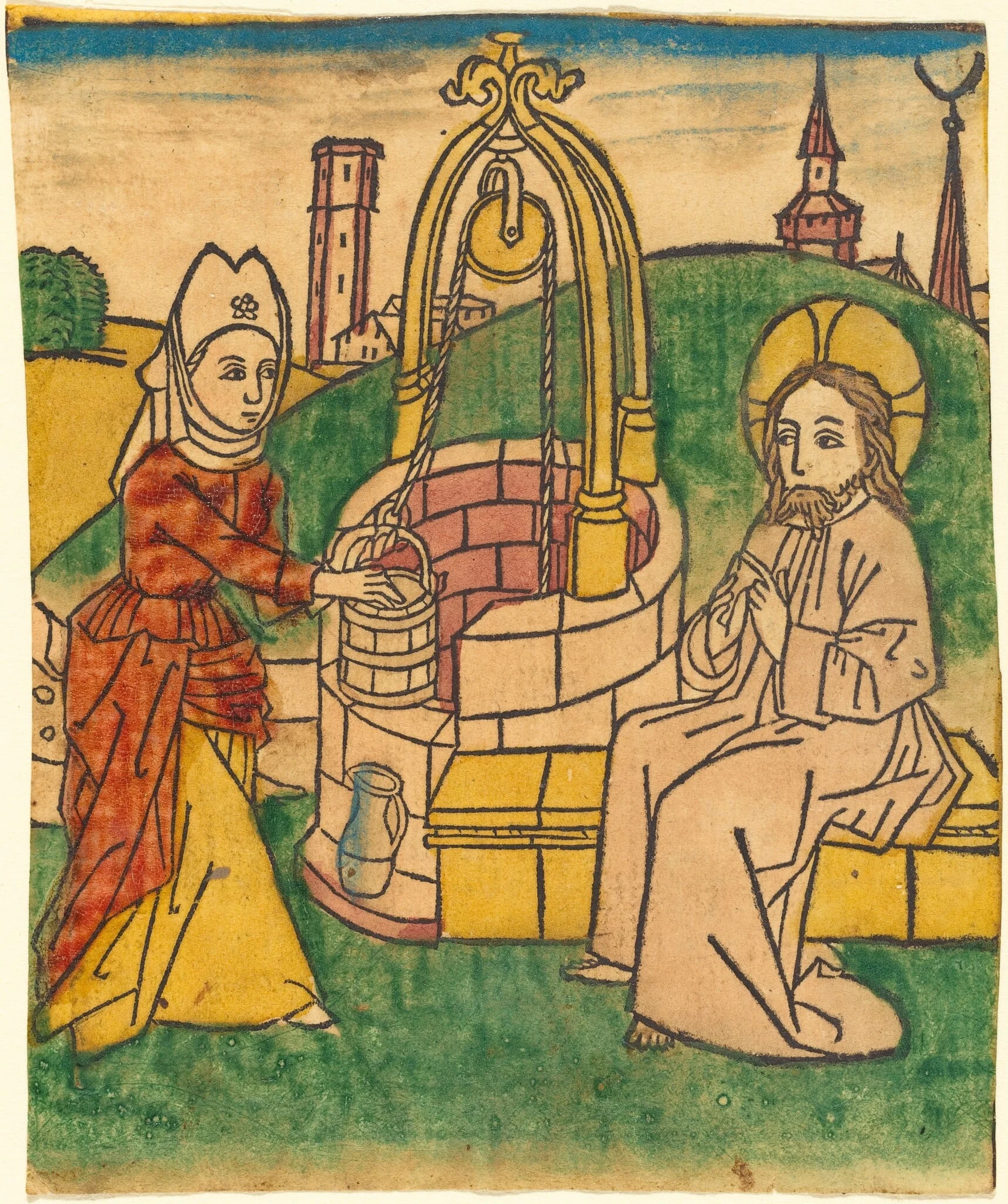 Christ and the Woman of Samaria, detail