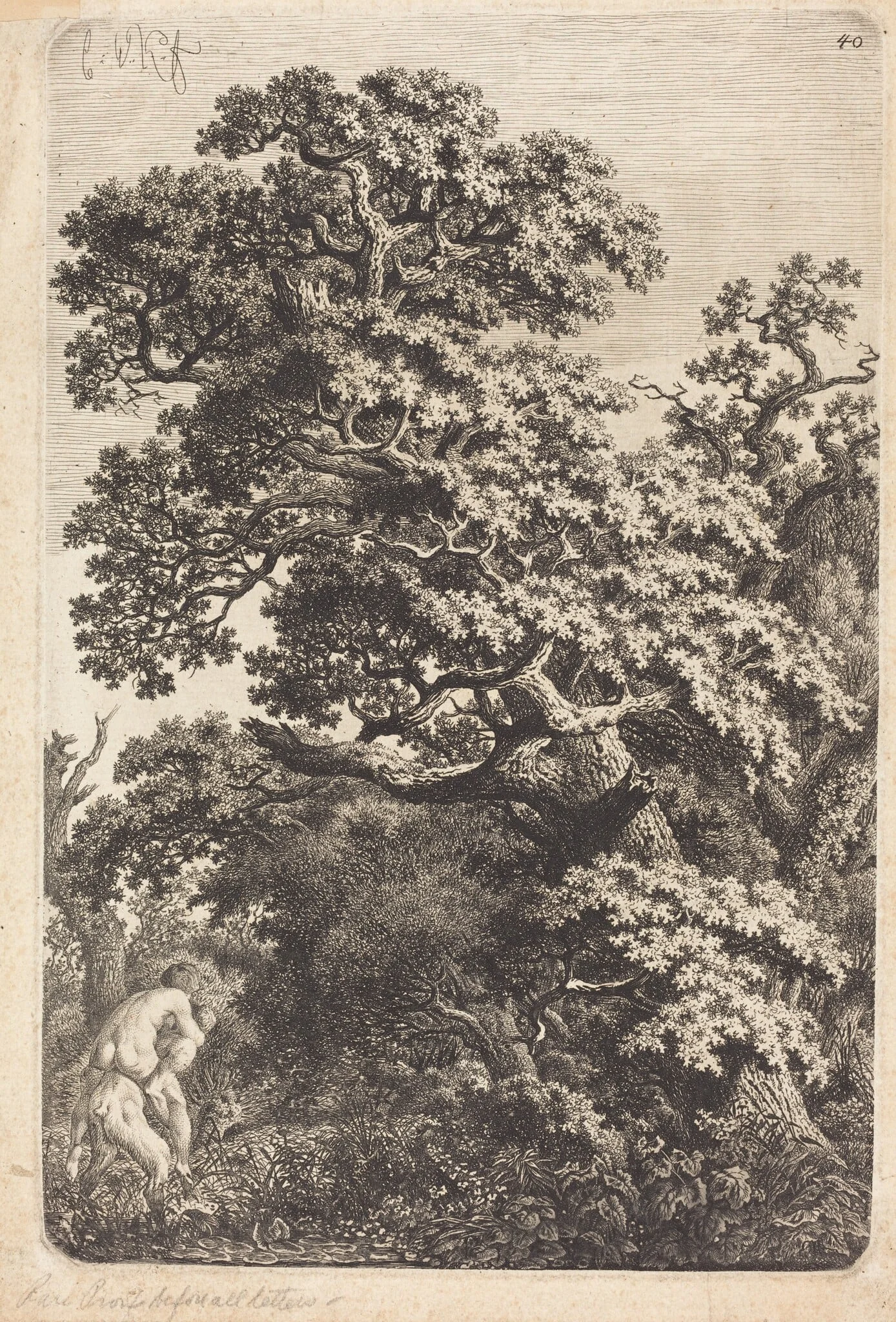 Satyr and Nymph in a Swamp, detail