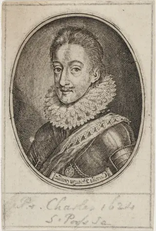 Charles I, King of England, by Simon van de Passe, ink, 1616